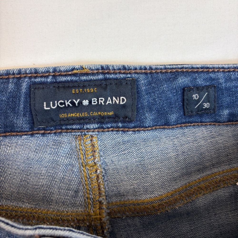 Lucky Brand Hayden Crop Jeans Womens 10/30 Blue Medium Wash Raw Hem Denim - Picture 5 of 9
